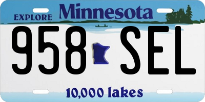 MN license plate 958SEL