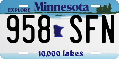 MN license plate 958SFN