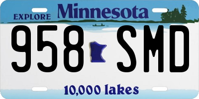 MN license plate 958SMD
