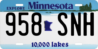 MN license plate 958SNH
