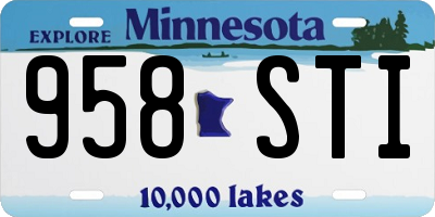 MN license plate 958STI