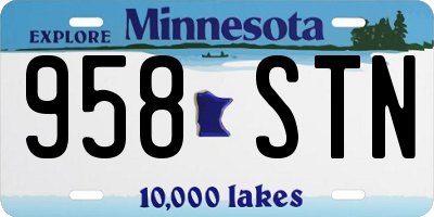 MN license plate 958STN