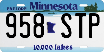 MN license plate 958STP