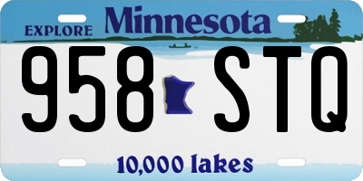 MN license plate 958STQ