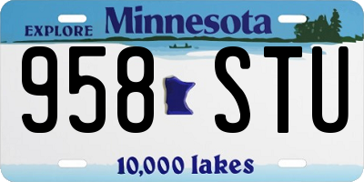 MN license plate 958STU