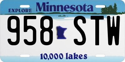 MN license plate 958STW