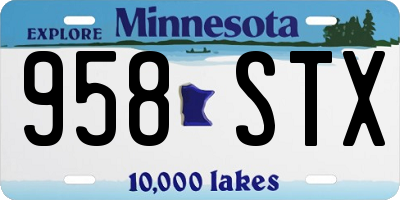 MN license plate 958STX