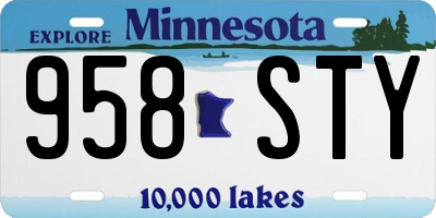 MN license plate 958STY