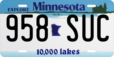 MN license plate 958SUC