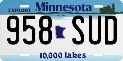 MN license plate 958SUD