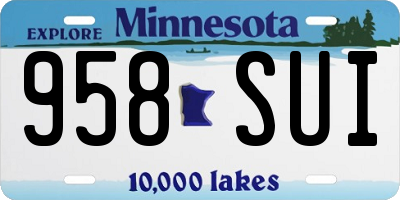 MN license plate 958SUI