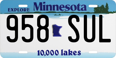 MN license plate 958SUL