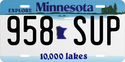 MN license plate 958SUP