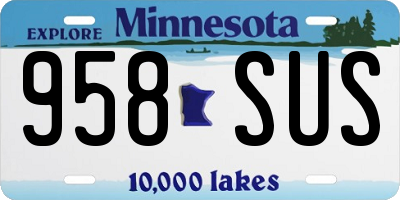 MN license plate 958SUS