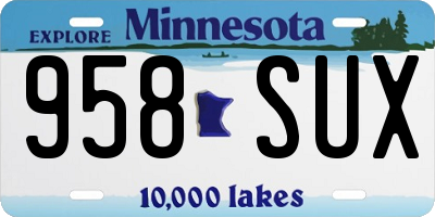 MN license plate 958SUX