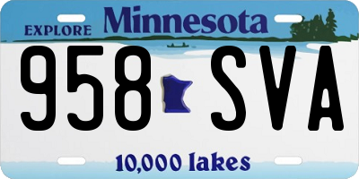 MN license plate 958SVA