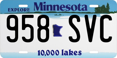 MN license plate 958SVC