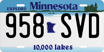 MN license plate 958SVD