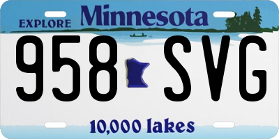 MN license plate 958SVG