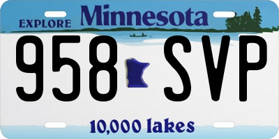 MN license plate 958SVP
