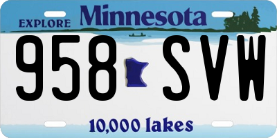 MN license plate 958SVW