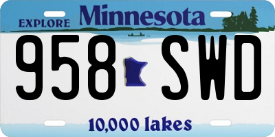 MN license plate 958SWD