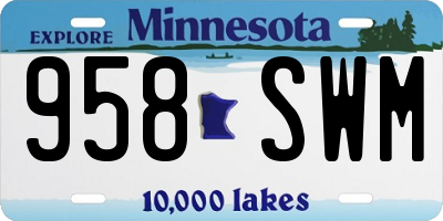 MN license plate 958SWM
