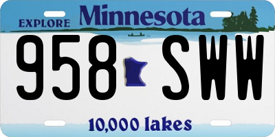 MN license plate 958SWW