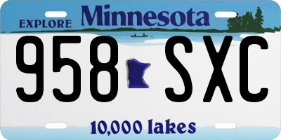 MN license plate 958SXC