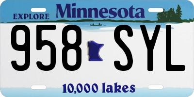 MN license plate 958SYL