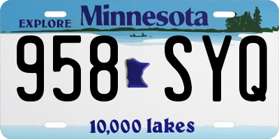 MN license plate 958SYQ
