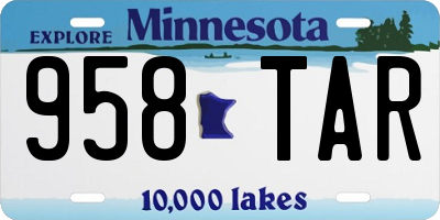 MN license plate 958TAR