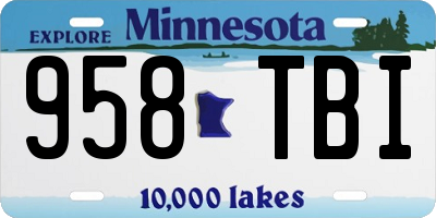 MN license plate 958TBI