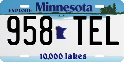 MN license plate 958TEL