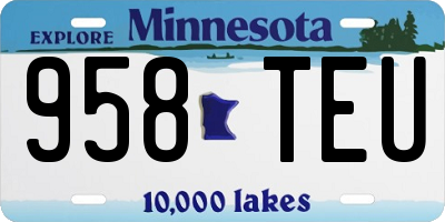MN license plate 958TEU