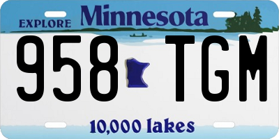 MN license plate 958TGM