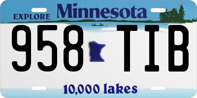 MN license plate 958TIB