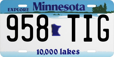 MN license plate 958TIG