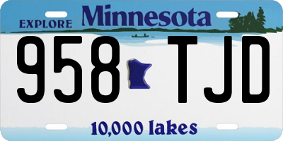 MN license plate 958TJD