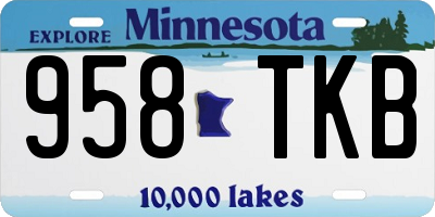 MN license plate 958TKB
