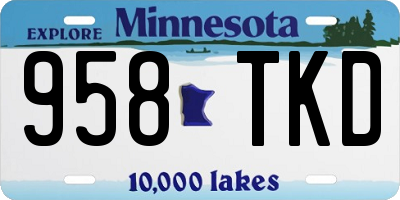 MN license plate 958TKD