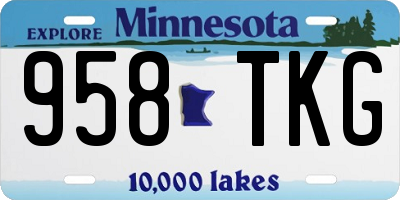 MN license plate 958TKG
