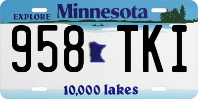 MN license plate 958TKI