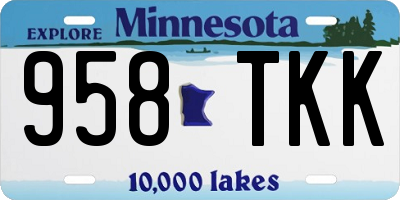 MN license plate 958TKK
