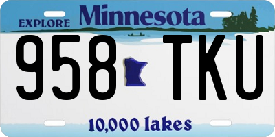 MN license plate 958TKU