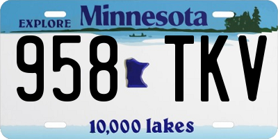 MN license plate 958TKV