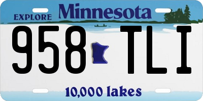 MN license plate 958TLI