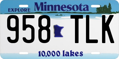MN license plate 958TLK