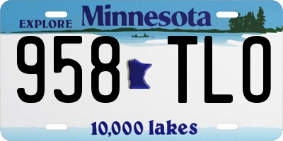 MN license plate 958TLO