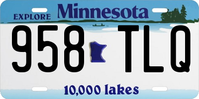 MN license plate 958TLQ